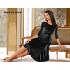 image:imageBeryLove Women Glitter Formal Party Dress 34 Sleeve Sparkly Cocktail Midi Prom DressBlack