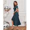 image:imageBeryLove Women Sequin Formal Party Dress Flutter Short Sleeve Wedding Cocktail Long Evening DressDustyblue