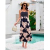 image:imageBeryLove Women Summer Floral Maxi Dress Casual Spaghetti Strap Beach Sun Dresses