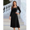 image:imageBeryLove Women Velvet Dress Cocktail Party Evening Dresses Long Sleeve Wedding Guest Formal DressesBlack