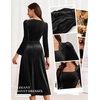 image:imageBeryLove Women Velvet Dress Cocktail Party Evening Dresses Long Sleeve Wedding Guest Formal DressesBlack