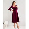 image:imageBeryLove Women Velvet Dress Cocktail Party Evening Dresses Long Sleeve Wedding Guest Formal DressesBurgundy