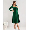 image:imageBeryLove Women Velvet Dress Cocktail Party Evening Dresses Long Sleeve Wedding Guest Formal DressesDarkgreen