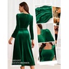 image:imageBeryLove Women Velvet Dress Cocktail Party Evening Dresses Long Sleeve Wedding Guest Formal DressesDarkgreen
