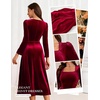 image:imageBeryLove Women Velvet Dress Cocktail Party Evening Dresses Long Sleeve Wedding Guest Formal DressesDarkred