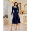 image:imageBeryLove Women Velvet Dress Cocktail Party Evening Dresses Long Sleeve Wedding Guest Formal DressesNavy