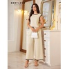 image:imageBeryLove Womens 2 Piece Lounge Set Fashion Travel Outfits Vacation Tracksuit Comfy Wide Leg Airport Loungewear 601 Apricot L