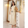 image:imageBeryLove Womens 2 Piece Lounge Set Fashion Travel Outfits Vacation Tracksuit Comfy Wide Leg Airport Loungewear 601 Apricot L