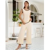 image:imageBeryLove Womens 2 Piece Lounge Set Fashion Travel Outfits Vacation Tracksuit Comfy Wide Leg Airport Loungewear 601 Apricot L