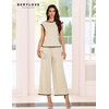 image:imageBeryLove Womens 2 Piece Lounge Set Fashion Travel Outfits Vacation Tracksuit Comfy Wide Leg Airport Loungewear 601 Apricot M