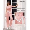 image:imageBeryLove Womens 2 Piece Outfits Lounge Sets Slim Short Sleeve Tops Wide Leg Pants Sets Tracksuits Match Sets