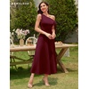 image:imageBeryLove Womens Formal Elegant Wedding Guest Dresses One Shoulder A Line Maxi Cocktail Slit DressBburgundy