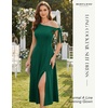 image:imageBeryLove Womens Formal Elegant Wedding Guest Dresses One Shoulder A Line Maxi Cocktail Slit DressBdarkgreen