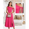 image:imageBeryLove Womens Formal Elegant Wedding Guest Dresses One Shoulder A Line Maxi Cocktail Slit DressBmagenta