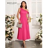 image:imageBeryLove Womens Formal Elegant Wedding Guest Dresses One Shoulder A Line Maxi Cocktail Slit DressBmagenta