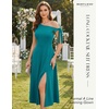 image:imageBeryLove Womens Formal Elegant Wedding Guest Dresses One Shoulder A Line Maxi Cocktail Slit DressBteal Blue
