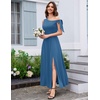image:imageBeryLove Womens Formal Elegant Wedding Guest Dresses One Shoulder A Line Maxi Cocktail Slit DressGrey Blue