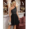 image:imageBeryLove Womens Sequin Homecoming Formal OneShoulder Cocktail Dress for TeensBlacknew