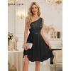 image:imageBeryLove Womens Sequin Homecoming Formal OneShoulder Cocktail Dress for TeensBlacknew