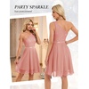 image:imageBeryLove Womens Sequin Homecoming Formal OneShoulder Cocktail Dress for TeensBlushnew