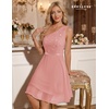 image:imageBeryLove Womens Sequin Homecoming Formal OneShoulder Cocktail Dress for TeensBlushnew