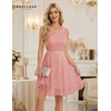 image:imageBeryLove Womens Sequin Homecoming Formal OneShoulder Cocktail Dress for TeensBlushnew