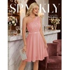 image:imageBeryLove Womens Sequin Homecoming Formal OneShoulder Cocktail Dress for TeensBlushnew