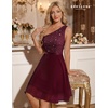 image:imageBeryLove Womens Sequin Homecoming Formal OneShoulder Cocktail Dress for TeensBurgundynew