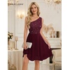 image:imageBeryLove Womens Sequin Homecoming Formal OneShoulder Cocktail Dress for TeensBurgundynew