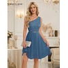 image:imageBeryLove Womens Sequin Homecoming Formal OneShoulder Cocktail Dress for TeensGrey Bluenew