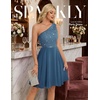 image:imageBeryLove Womens Sequin Homecoming Formal OneShoulder Cocktail Dress for TeensGrey Bluenew
