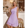 image:imageBeryLove Womens Sequin Homecoming Formal OneShoulder Cocktail Dress for TeensLavendernew