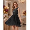 image:imageBeryLove Womens Sequin Homecoming Formal OneShoulder Cocktail Dress for TeensTulle Black