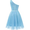 image:imageBeryLove Womens Sequin Homecoming Formal OneShoulder Cocktail Dress for TeensTulle Blue