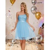 image:imageBeryLove Womens Sequin Homecoming Formal OneShoulder Cocktail Dress for TeensTulle Blue