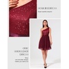image:imageBeryLove Womens Sequin Homecoming Formal OneShoulder Cocktail Dress for TeensTulle Burgundy