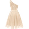 image:imageBeryLove Womens Sequin Homecoming Formal OneShoulder Cocktail Dress for TeensTulle Champagne