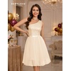 image:imageBeryLove Womens Sequin Homecoming Formal OneShoulder Cocktail Dress for TeensTulle Champagne