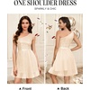 image:imageBeryLove Womens Sequin Homecoming Formal OneShoulder Cocktail Dress for TeensTulle Champagne