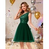 image:imageBeryLove Womens Sequin Homecoming Formal OneShoulder Cocktail Dress for TeensTulle Dark Green