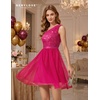 image:imageBeryLove Womens Sequin Homecoming Formal OneShoulder Cocktail Dress for TeensTulle Hot Pink