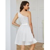 image:imageBeryLove Womens Sequin Homecoming Formal OneShoulder Cocktail Dress for TeensTulle White