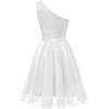 image:imageBeryLove Womens Sequin Homecoming Formal OneShoulder Cocktail Dress for TeensTulle White