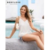 image:imageBeryLove Womens Sequin Tank Tops Spaghetti Straps V Neck Layered Ruffle Halter Camisole Blouses