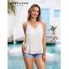 image:imageBeryLove Womens Sequin Tank Tops Spaghetti Straps V Neck Layered Ruffle Halter Camisole Blouses