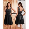 image:imageBeryLove Womens Short Prom Dresses for Teens Sleeveless Flowy A Line Wedding Guest Lace Formal DressBlack Sequin