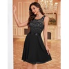 image:imageBeryLove Womens Short Prom Dresses for Teens Sleeveless Flowy A Line Wedding Guest Lace Formal DressBlack Sequin