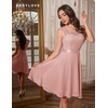 image:imageBeryLove Womens Short Prom Dresses for Teens Sleeveless Flowy A Line Wedding Guest Lace Formal DressBlush Sequin