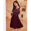 image:imageBeryLove Womens Short Prom Dresses for Teens Sleeveless Flowy A Line Wedding Guest Lace Formal DressBurgundy Sequin
