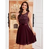 image:imageBeryLove Womens Short Prom Dresses for Teens Sleeveless Flowy A Line Wedding Guest Lace Formal DressBurgundy Sequin